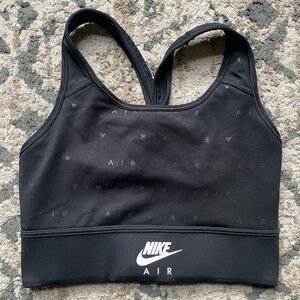 Nike Air Black Longline Sportsbra Size Small Swoosh Athletic Sporty Athleisure